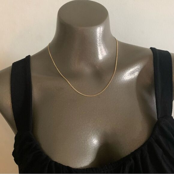 New! 14K Gold plated 1mm linked dainty 18 inch necklace - Picture 6 of 6